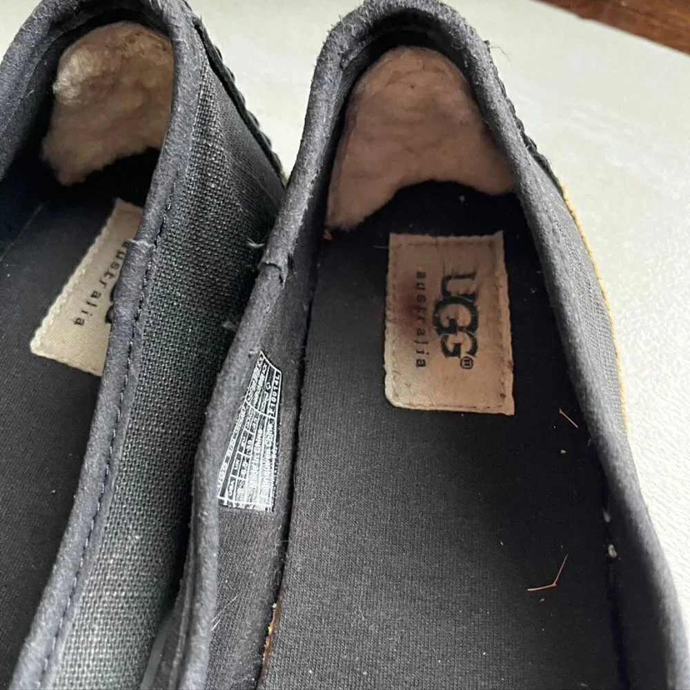 ** UGG Syleste Shearling Line Espadrille Bow Flat Shoe Size 8